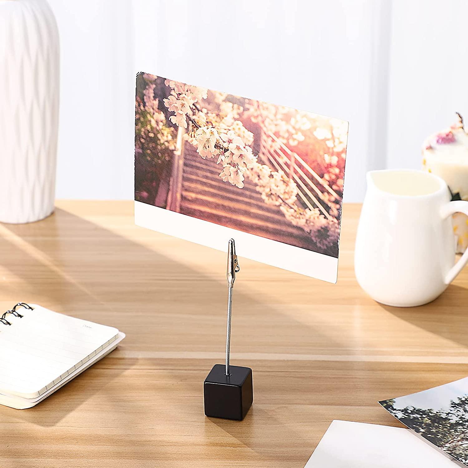 Würfel Fotohalter Deko Postkarten Clip Cube mit Krokodil Klammer - Schwarz
