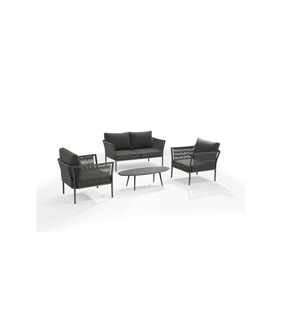 Paris Prix - Salon De Jardin 4 Places ferrat 158cm Anthracite