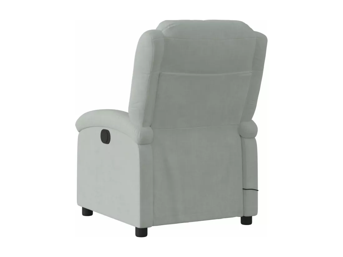 Fauteuil inclinable électrique massant gris clair velours