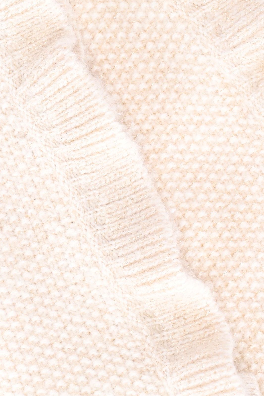 Witte gebreide spencer met ruffles