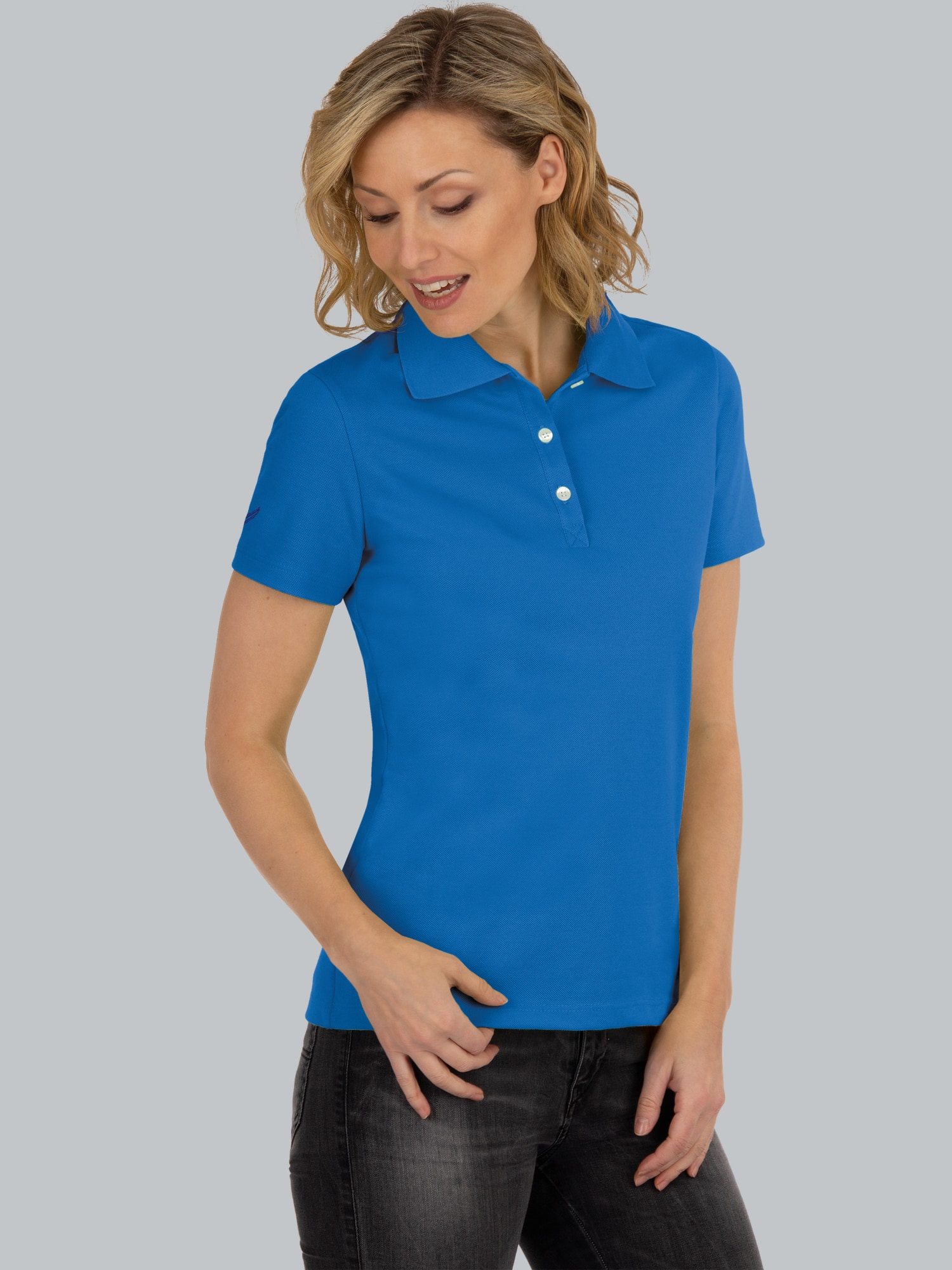 Poloshirt aus Baumwolle Electric-blue