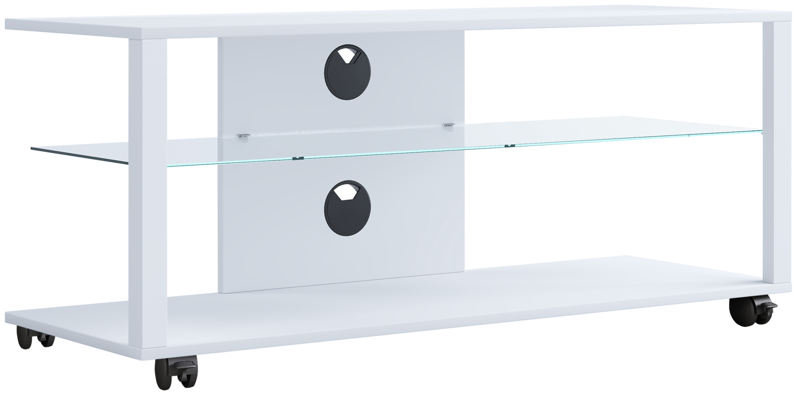 TV-Lowboard FOLAS XL - weiß - mit Rollen - 115 cm breit