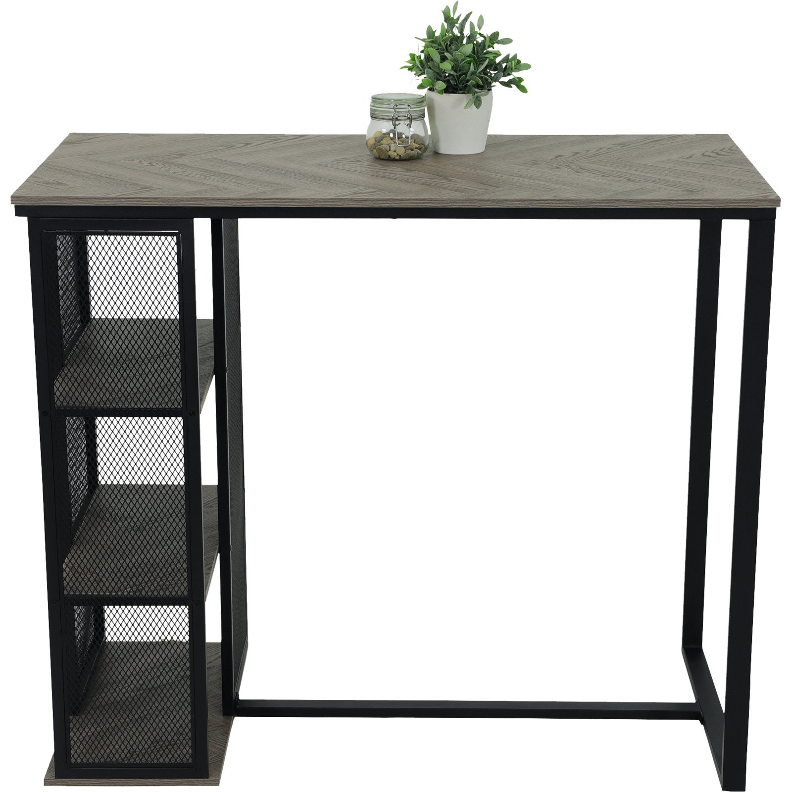 Bartisch Klara Dekor Fischgrät-Optik grau, 120 x 102,5 x 60 cm