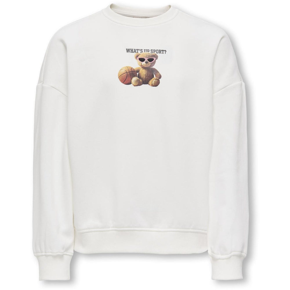 Køb kids ONLY Egret Sport Kogbila L/S Ovz Bjørn O-Neck Swt Noos