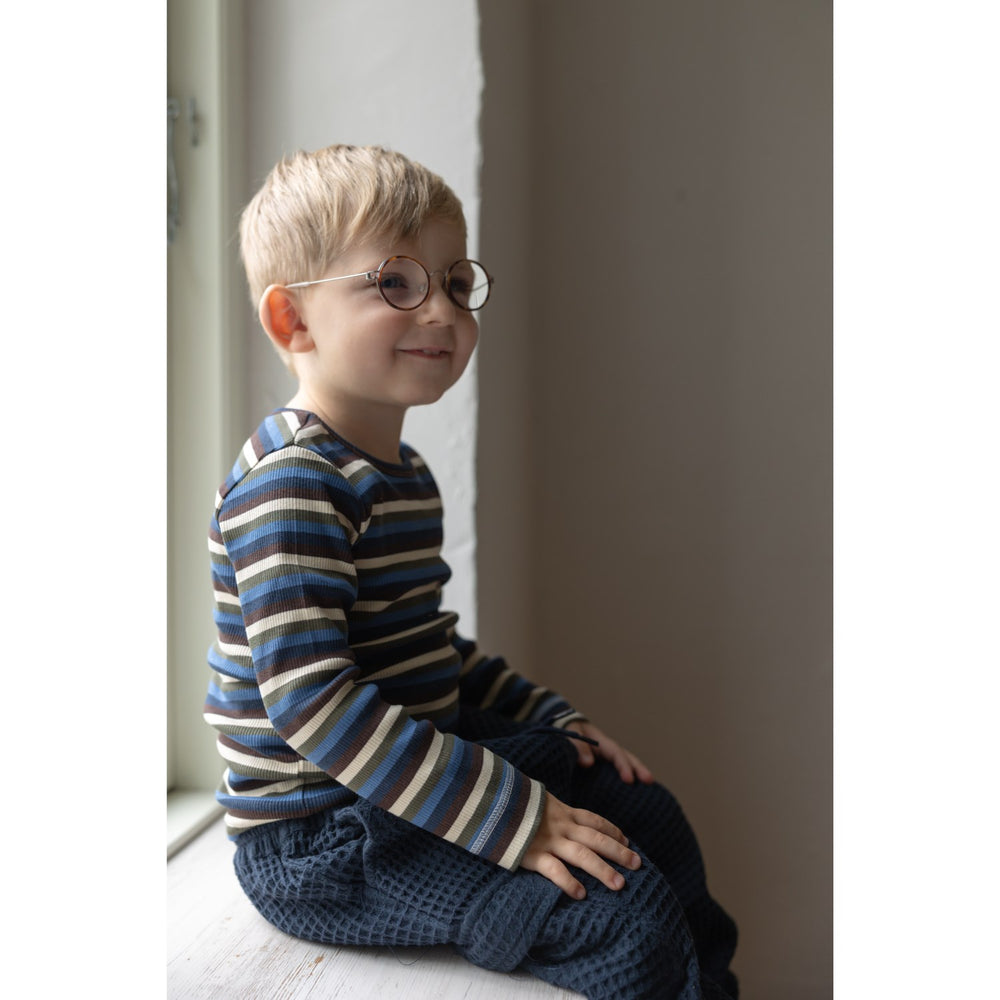 Køb Petit Piao True Navy Multistripe T-shirt L/S Modal Multi Striped