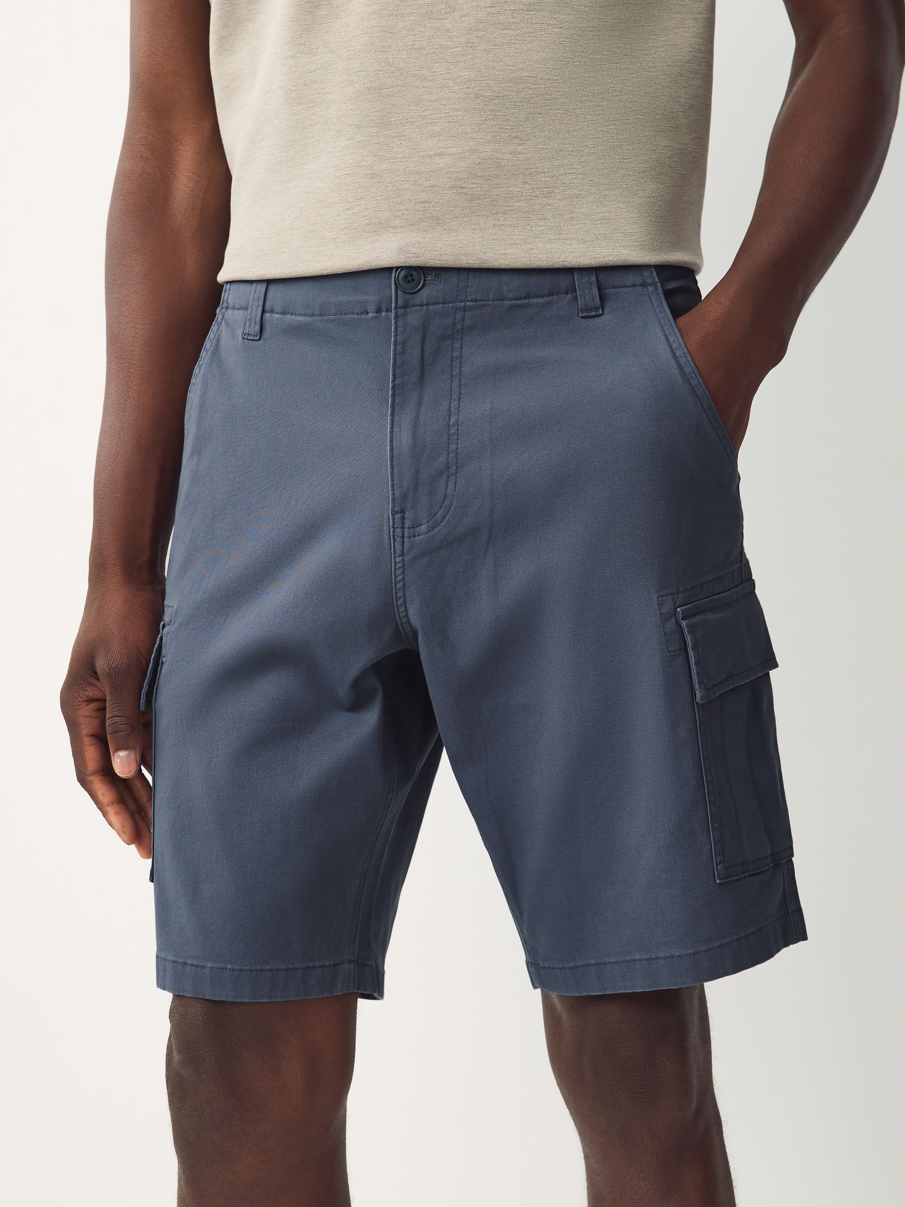 Blauw - Stretchy Korte cargobroek