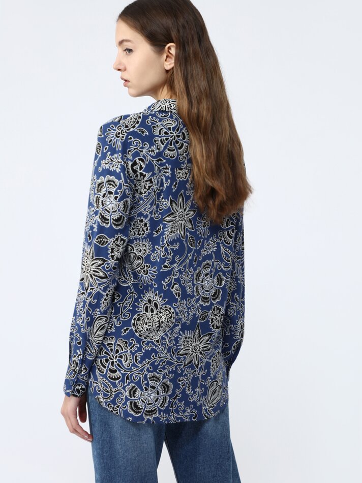 Camisa fluida - Azul-marinho