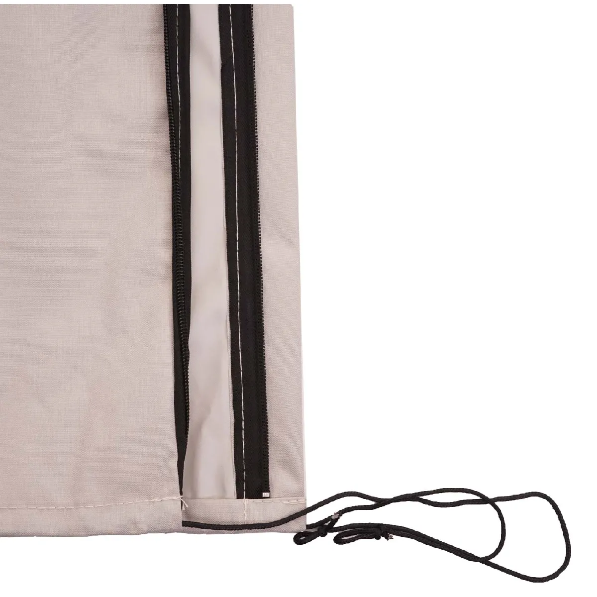Decoshop26 Housse de parasol déporté 265 cm - Gris crème
