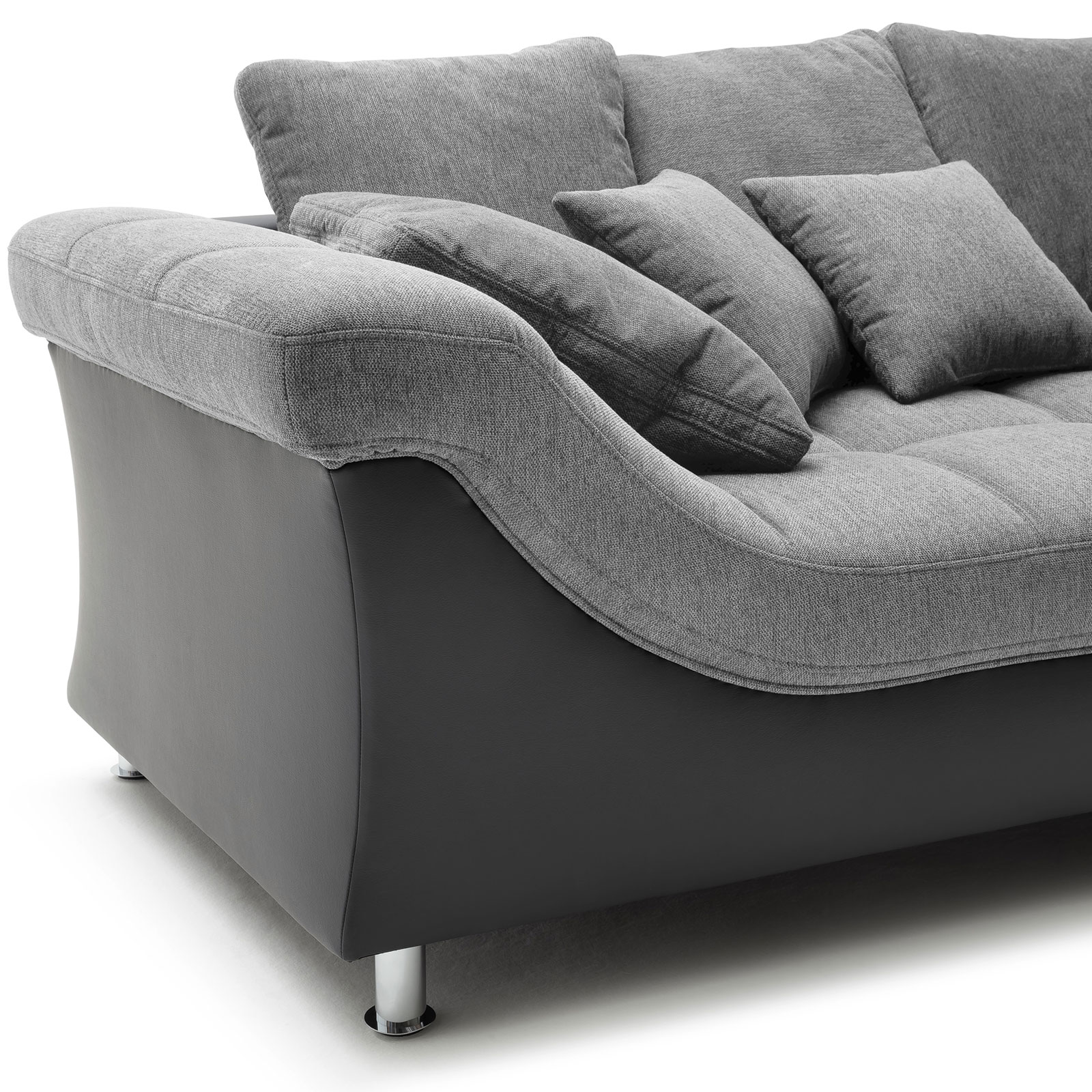Ecksofa - grau-anthrazit - beidseitig montierbar