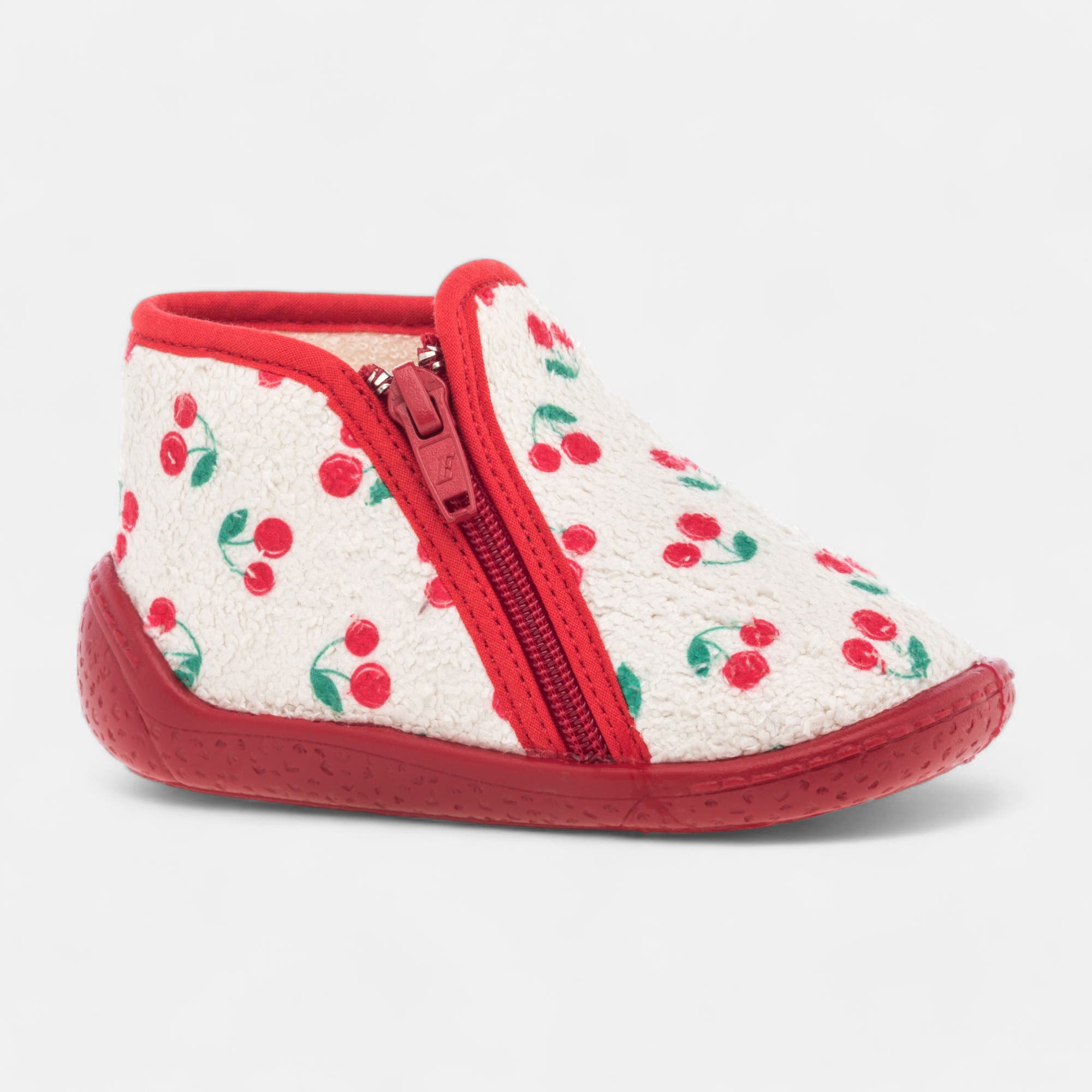 Pantoufles botillons zippés Bébé fille ecru