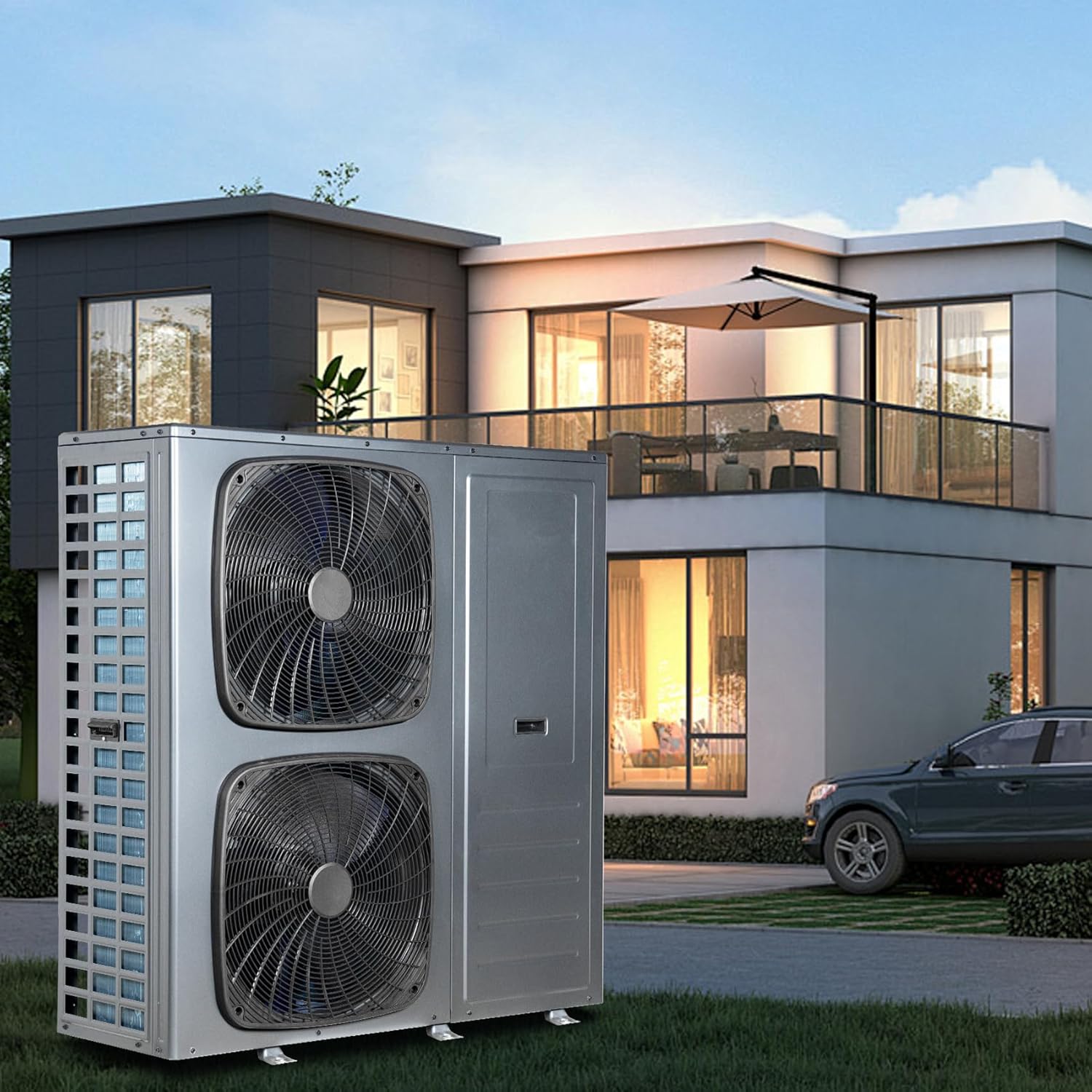 Smad R290 A+++ Inverter Luft Wärmepumpe, 16KW, COP 4.92, Warmwasser, Kühlung, Heizung, monoblock, Wifi, 220-240V 50Hz, Frostschutz, elektrische Zusatzheizung, Silent-Modus