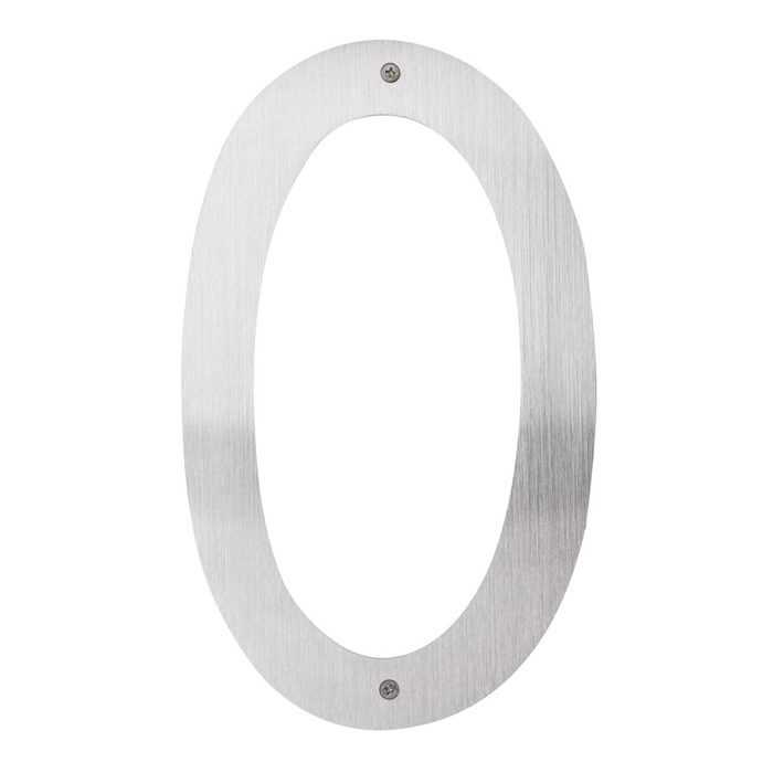 Husnummer 0 rustfrit stål 40 cm