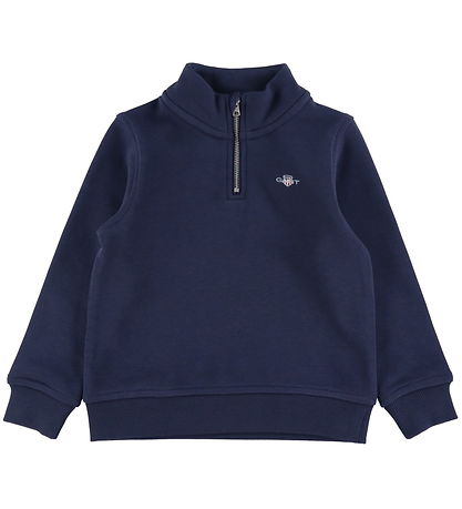 GANT Sweatshirt - Shield Halber Reißverschluss - Evening Blue