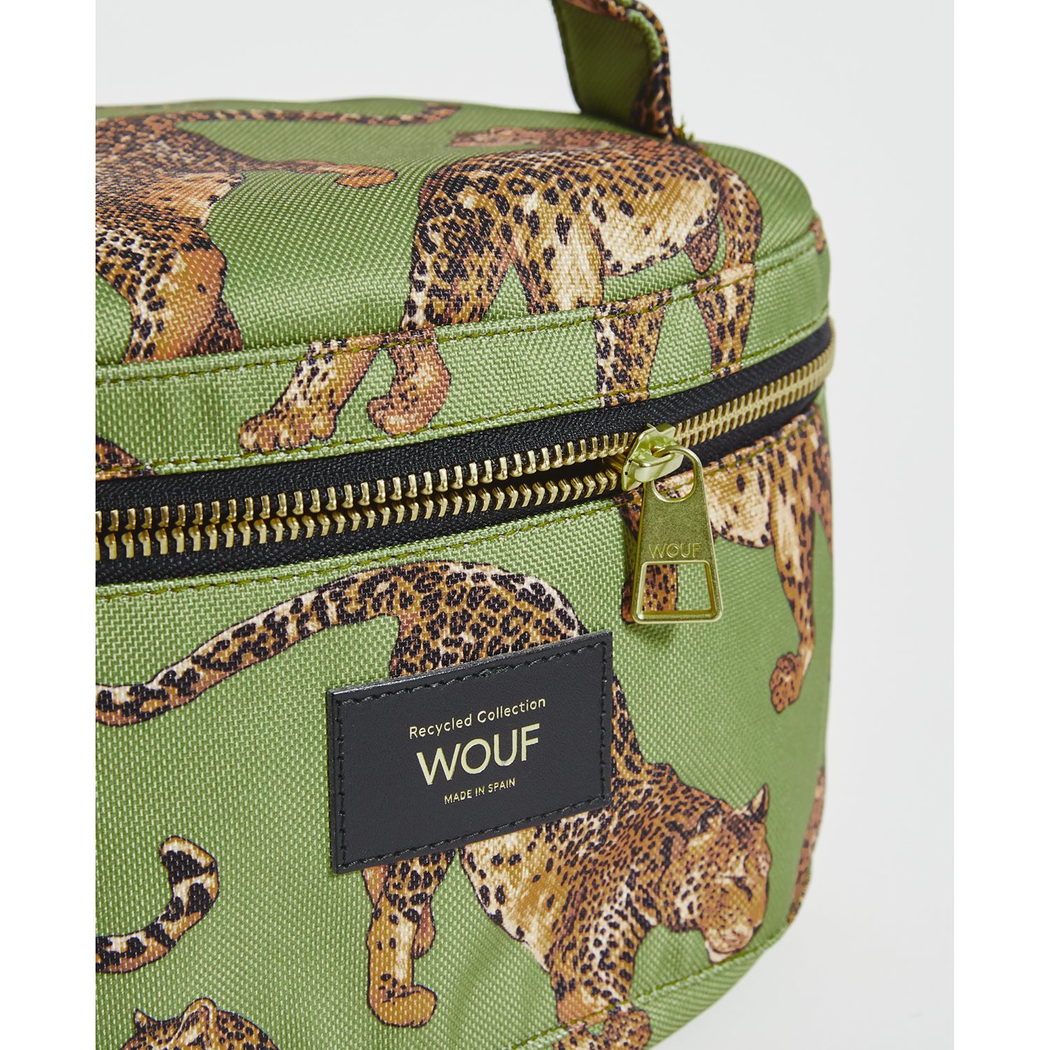 Wouf Olive Leopard Vanity Bag multi