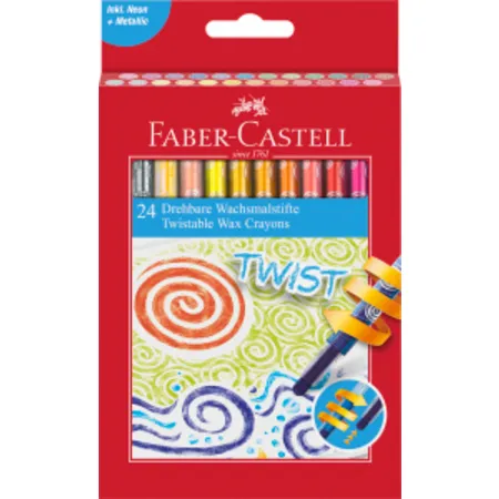 Faber-Castell Drehbare Wachsmalkreiden 24er Kartonetui
