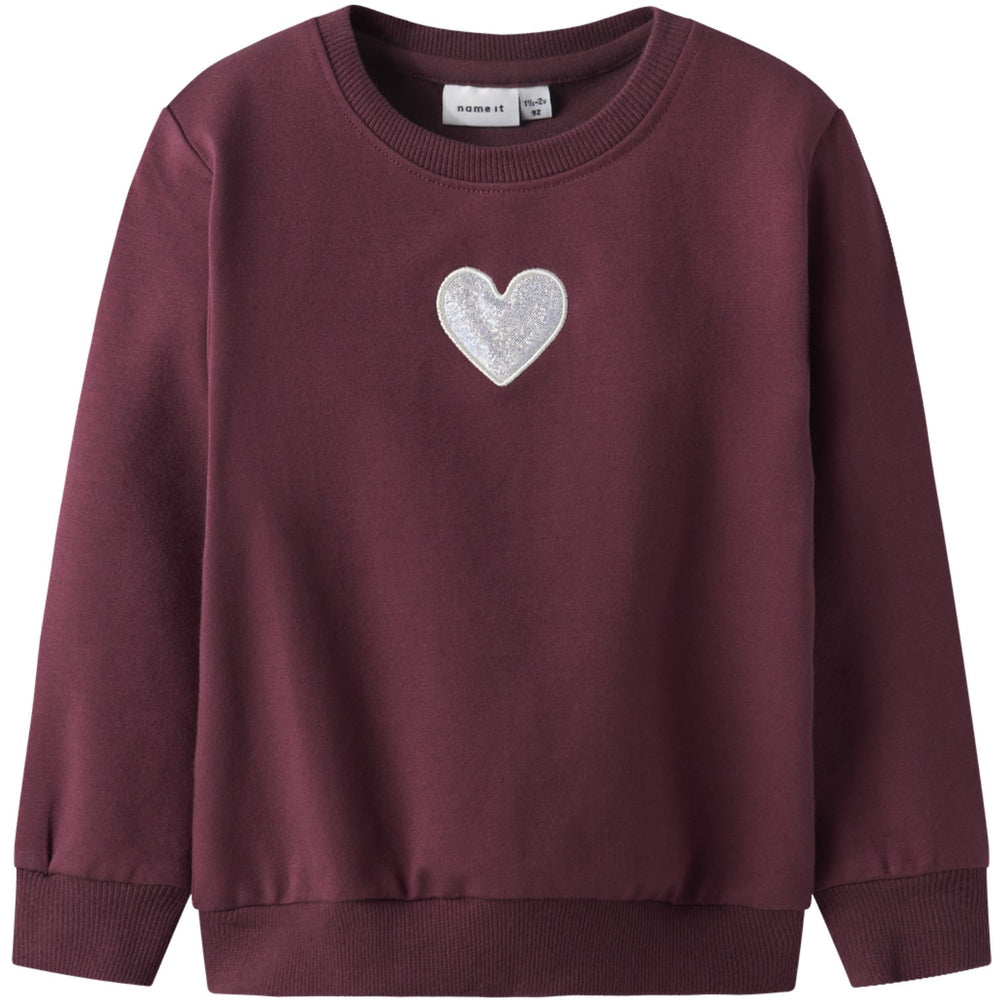 Køb Name It Burgundy Nmfsakkina Ls Sweat Box Bru