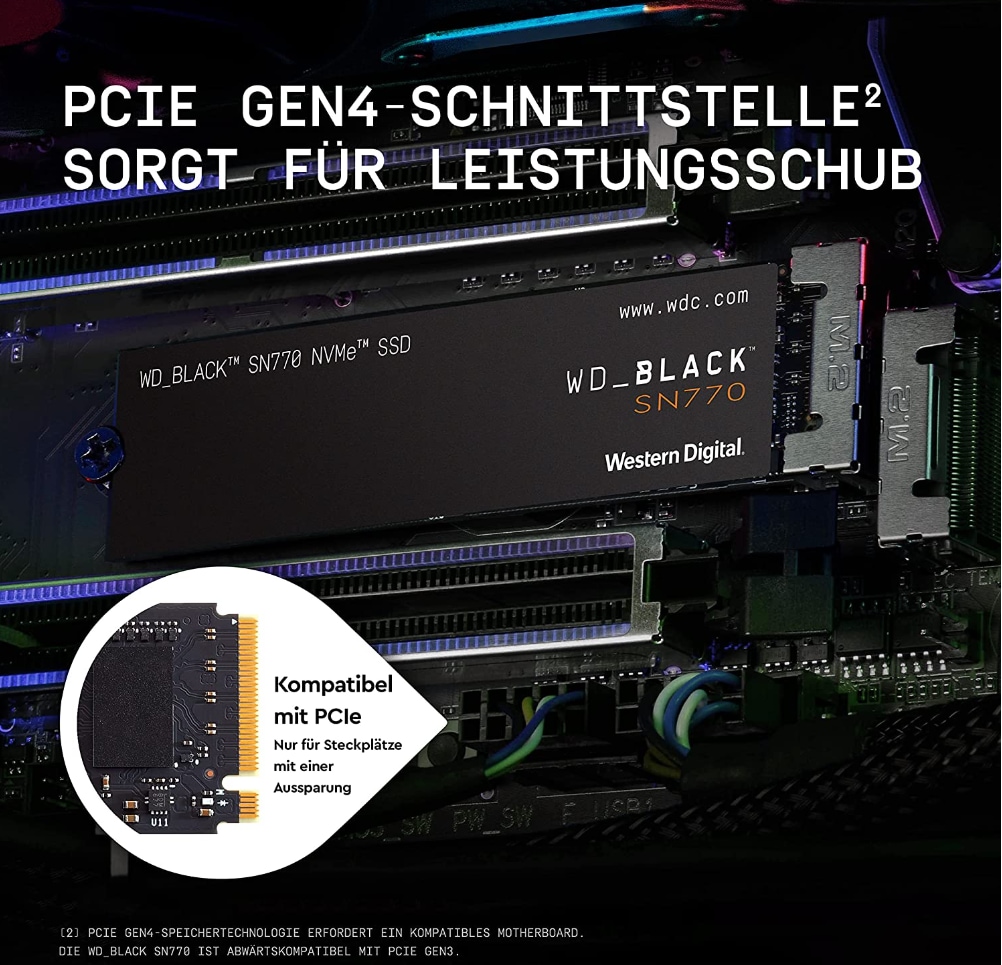 WD_Black Gaming-SSD »SN770 NVMe« 2 TB Formfaktor: M.2 2280