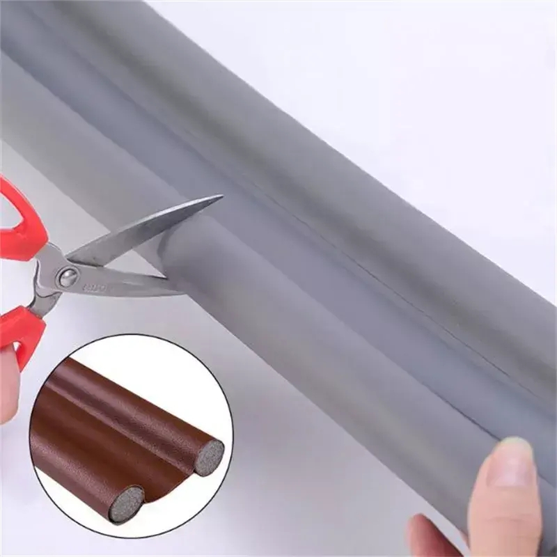 (96cm) Zugluft Stopper Tür Isolierung Doppel Bodendichtung - Schwarz