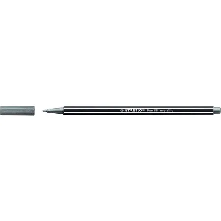 Premium Metallic-Filzstift - STABILO Pen 68 metallic - Einzelstift - silber
