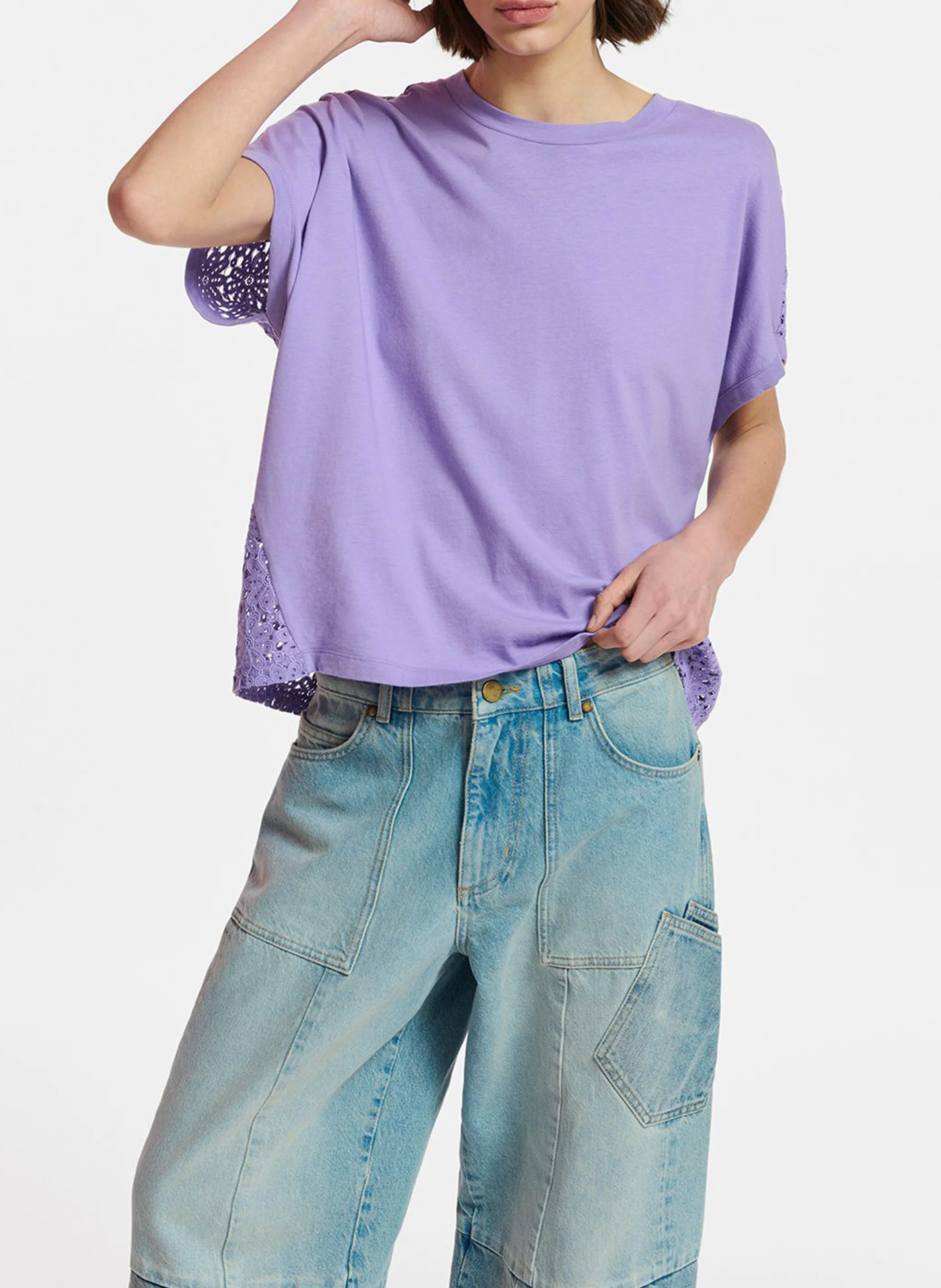 GERB - Tee-shirt ample col rond en coton bio | Violet