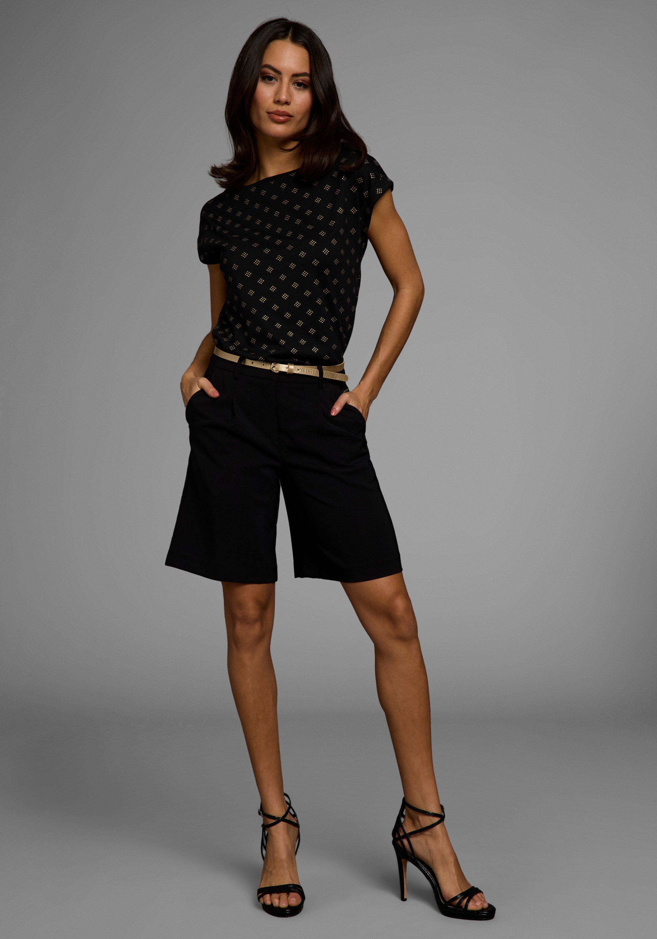 Laura Scott Rundhalsshirt , mit minimalistischem Graphik-Allover-Print