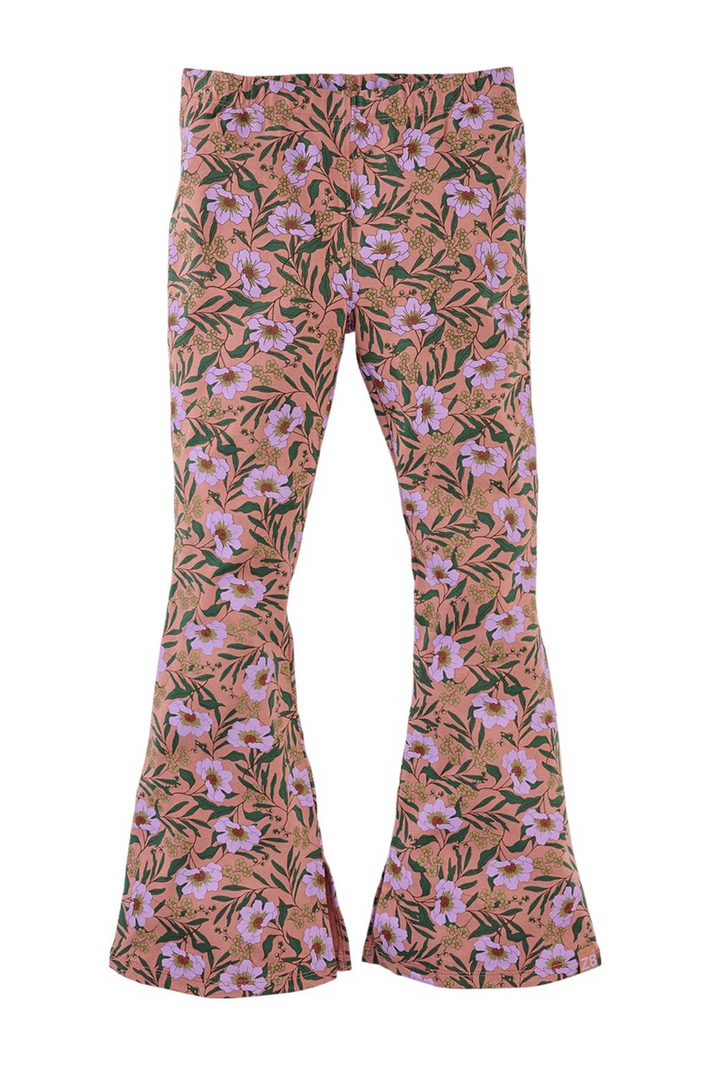 flared broek Izara zalmroze/roze/groen