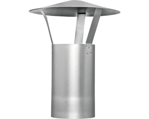 Kachelpijp met regenkap Bertrams Ø 150 mm vuurgealuminiseerd zilver