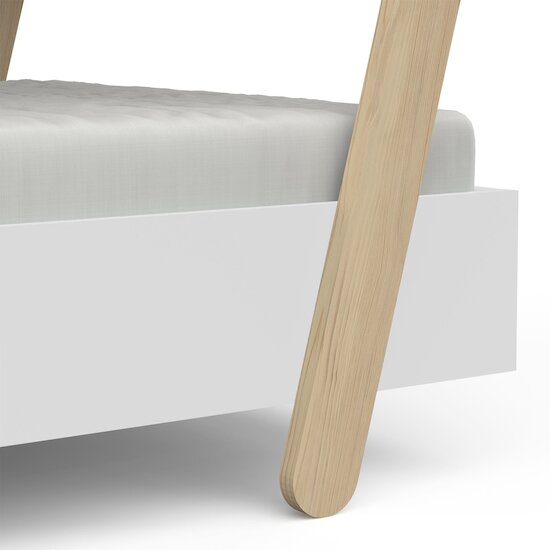 Mini Lodge Lit + Toit   Blanc        70 x 140 cm   de               CBA Meubles