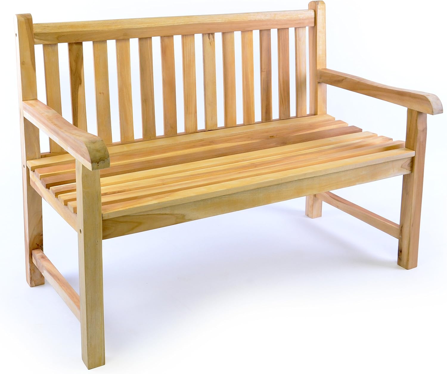 Divero 2-Sitzer Gartenbank Catania aus Teak-Holz, unbehandelt – Farbe: Natur-Braun