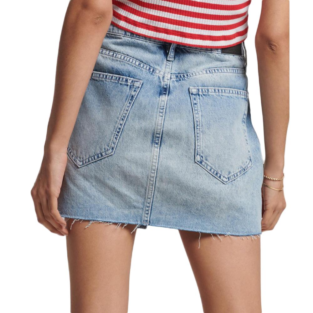 Superdry Jupe en jean Bleu Clair Femme Superdry Mini Skirt