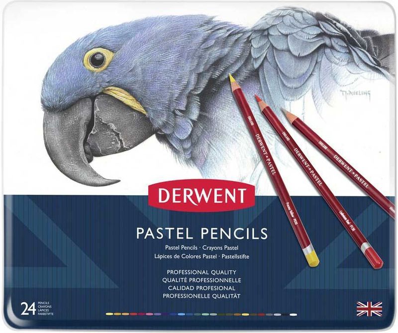 Derwent Pastelpotloden in Blik - Set van 24 Kleurpotloden - Assorti