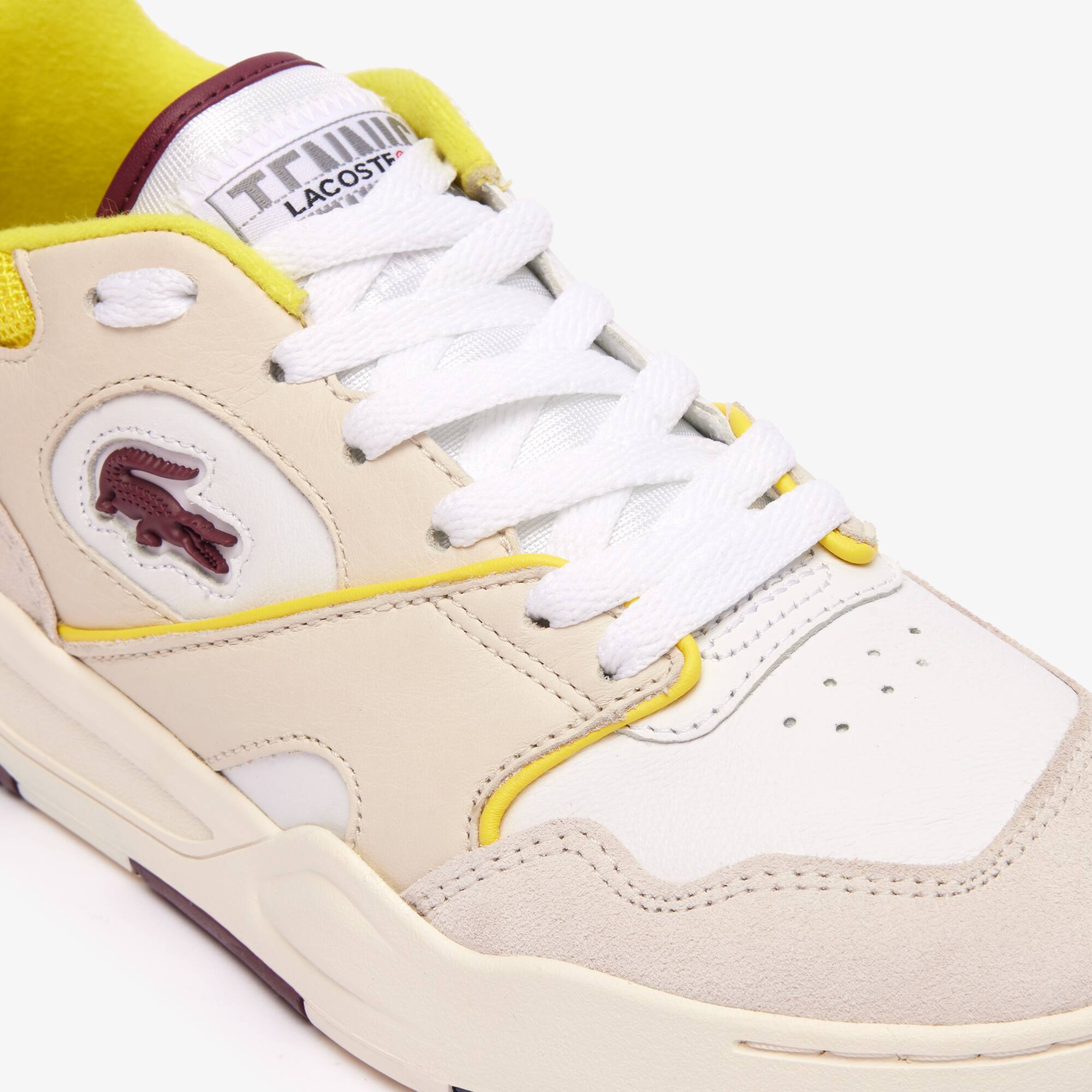 Damen-Sneaker Lineset aus Leder mit Kontrast-Schuhkragen Sneakers - Weiss - Lacoste - Damen