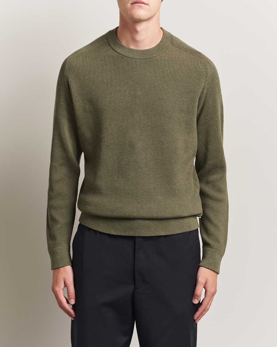 NN07 Kevin Cotton Knitted Sweater Capers Green