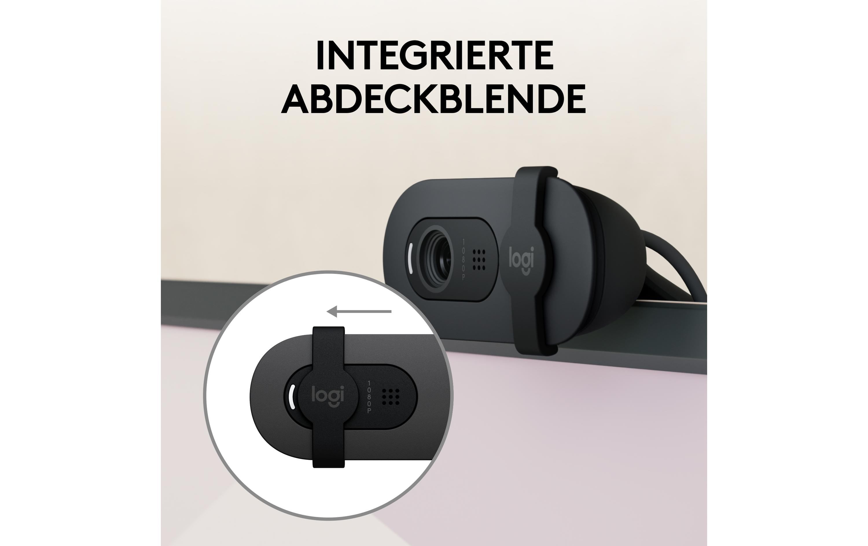 Brio 100 GraphiteFull HD-Webcam mit integrierter Abdeckblende