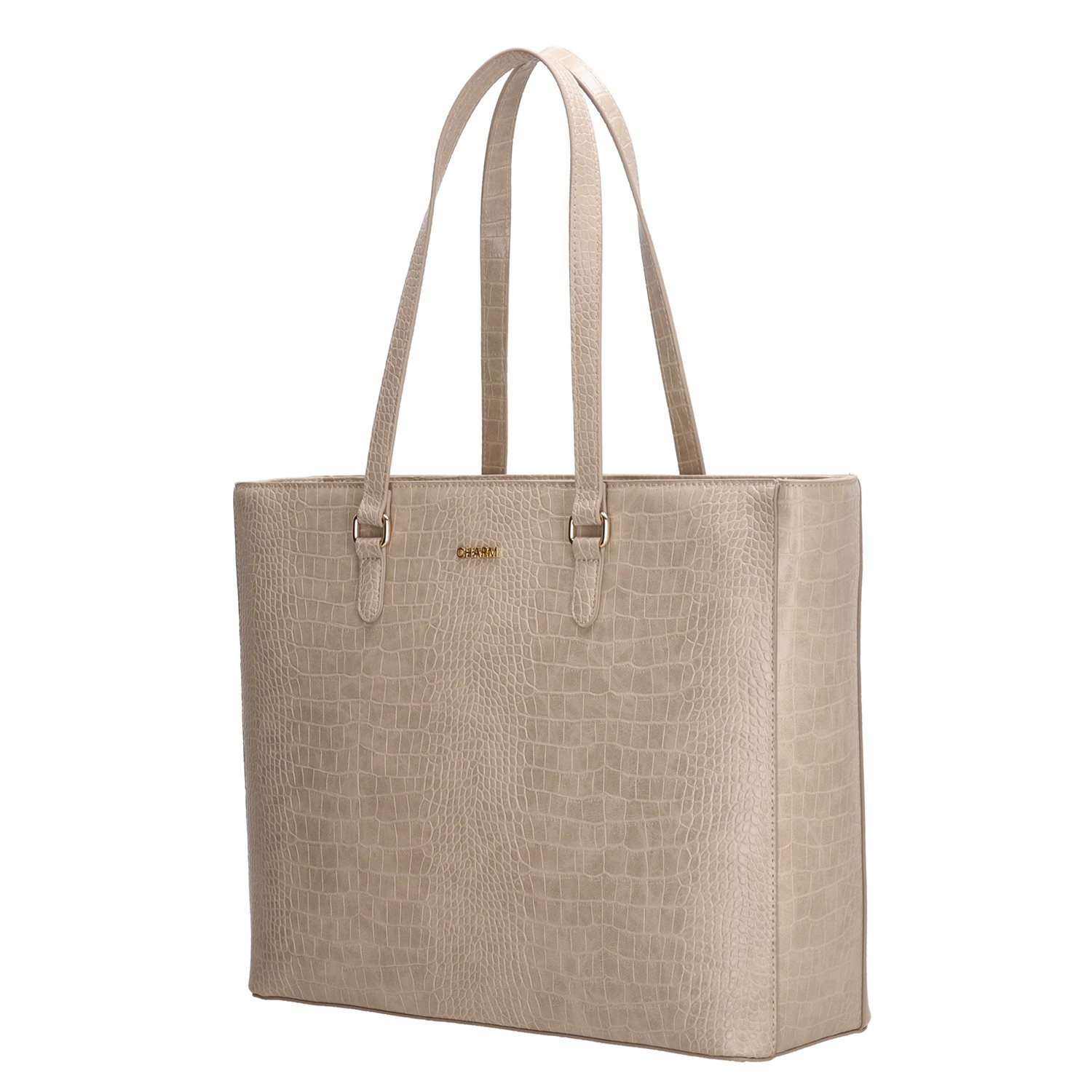 Charm London Midwood Shopper 15.6 inch laptopvak light taupe