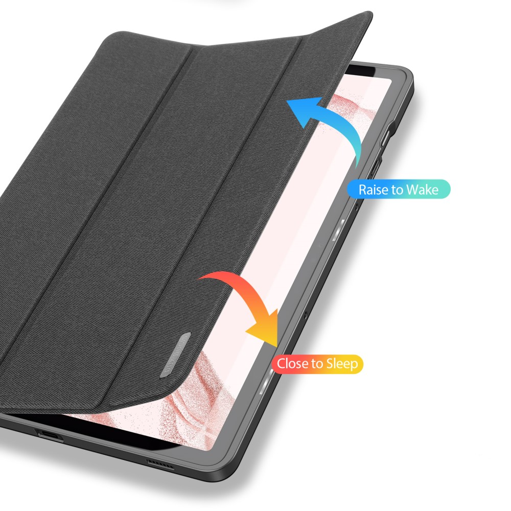 Samsung Galaxy Tab S9 Tasche Smart Cover Hülle Stoff Design mit S-Pen Halterung - Schwarz