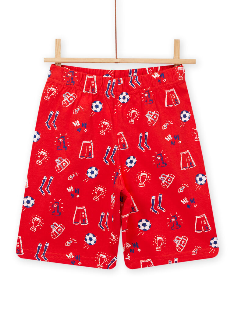 Ensemble de pyjama T-shirt et short à imprimé football bleu électrique enfant garçon