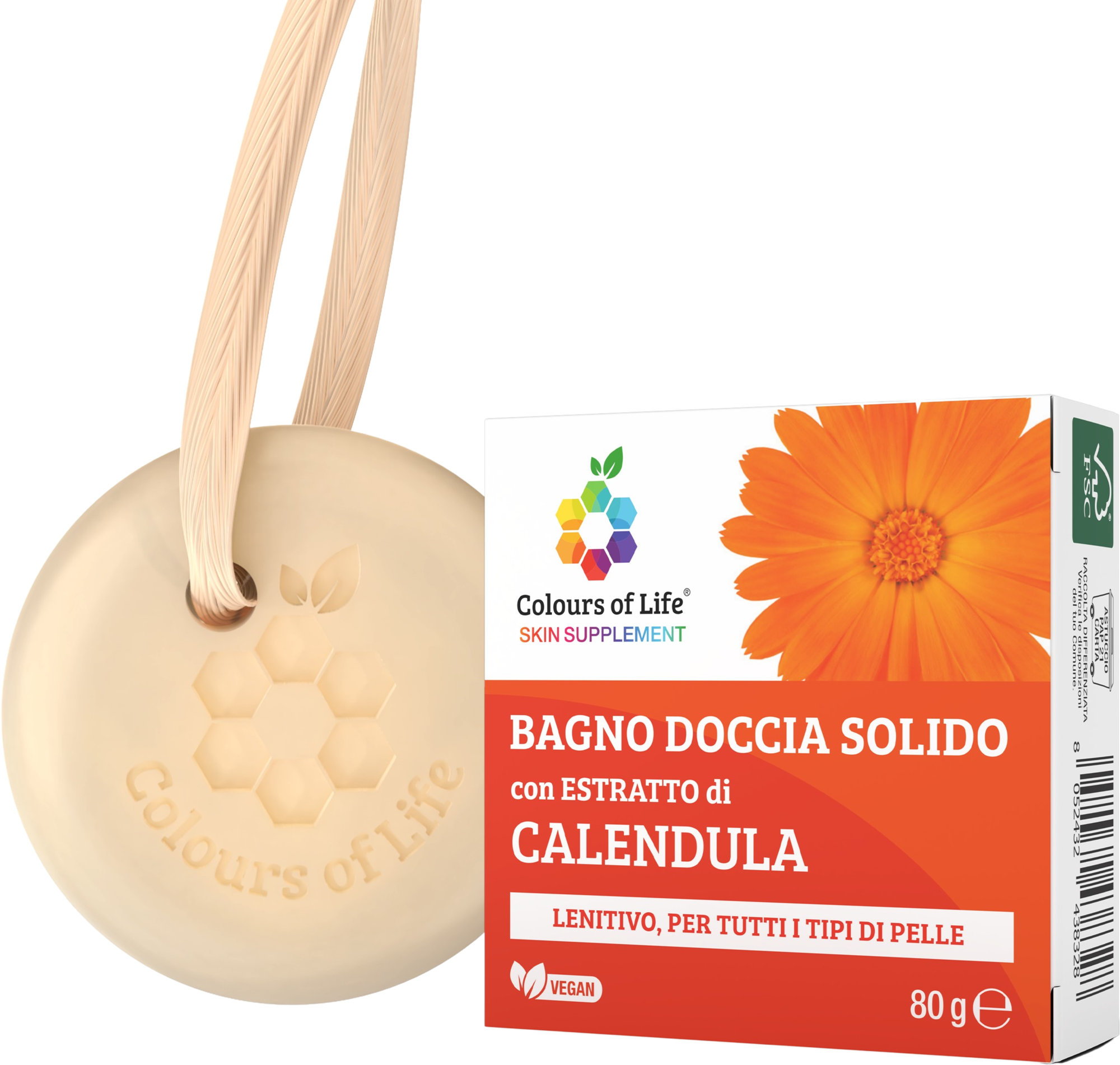 Optima Naturals  Colours of Life Feste Dusche Calendula, 80 g