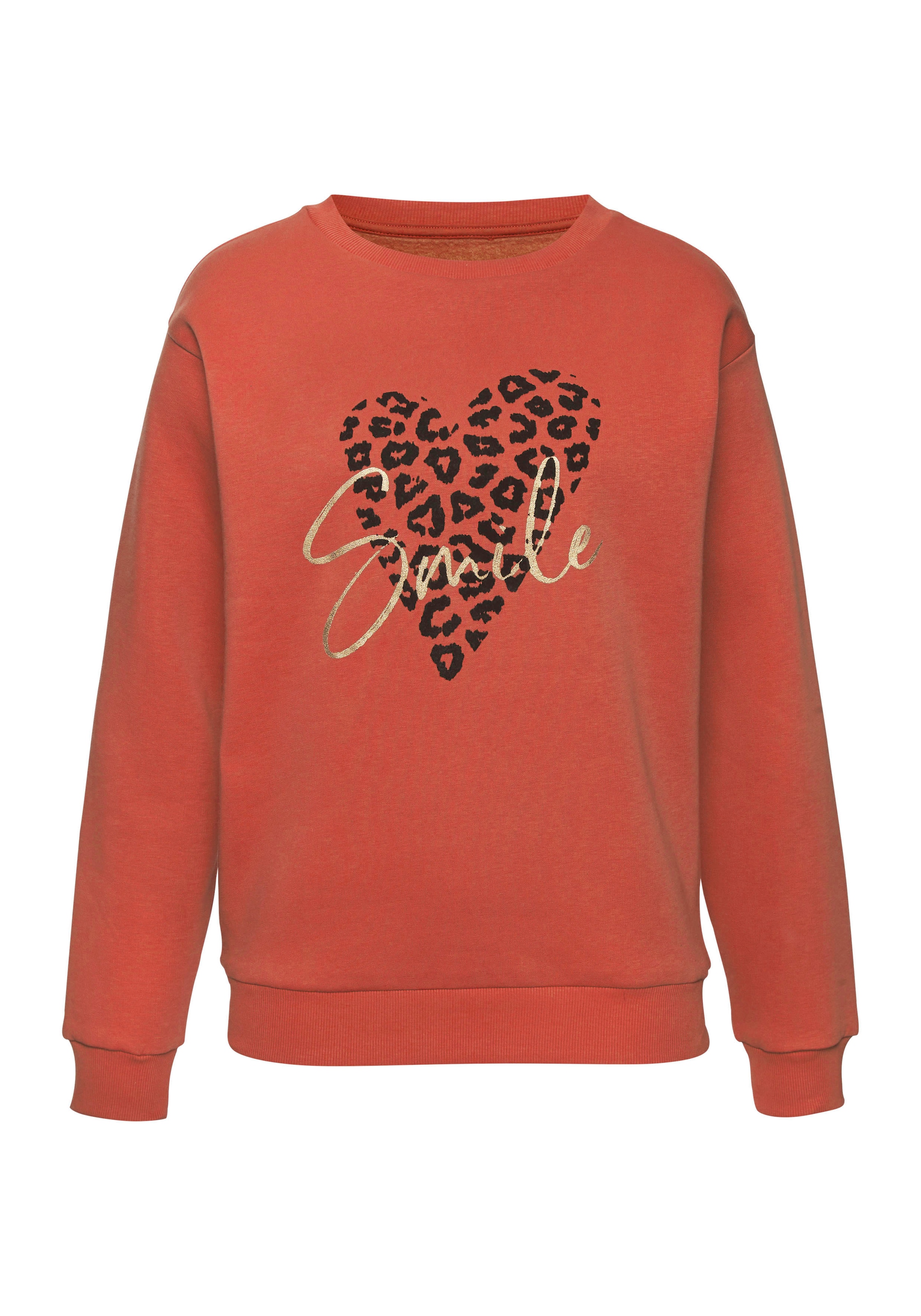 LASCANA Sweatshirt , mit Herz-Leo-Druck, Loungewear
