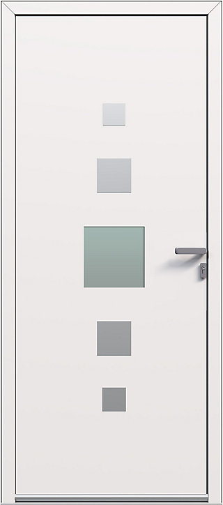 Porte d'entrée aluminium Willa blanc 96 x h.218 cm poussant gauche