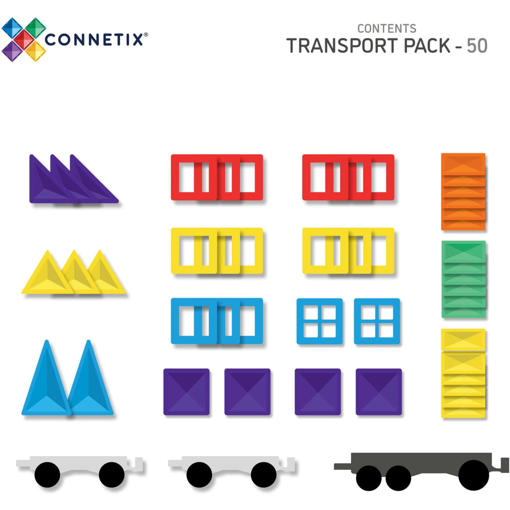 Køb Connetix Rainbow Transport Pak 50 Styks