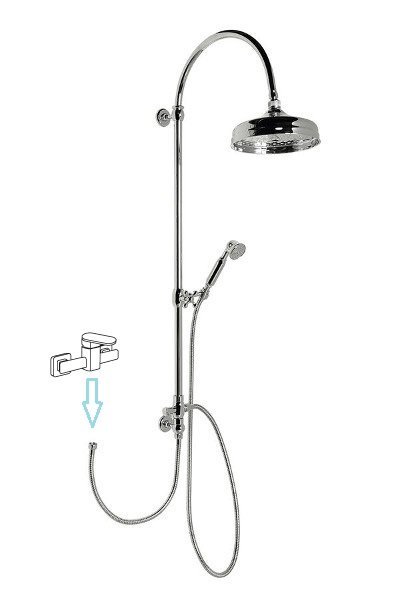 Sapho Vanity regendouche zonder douchekraan retro chroom