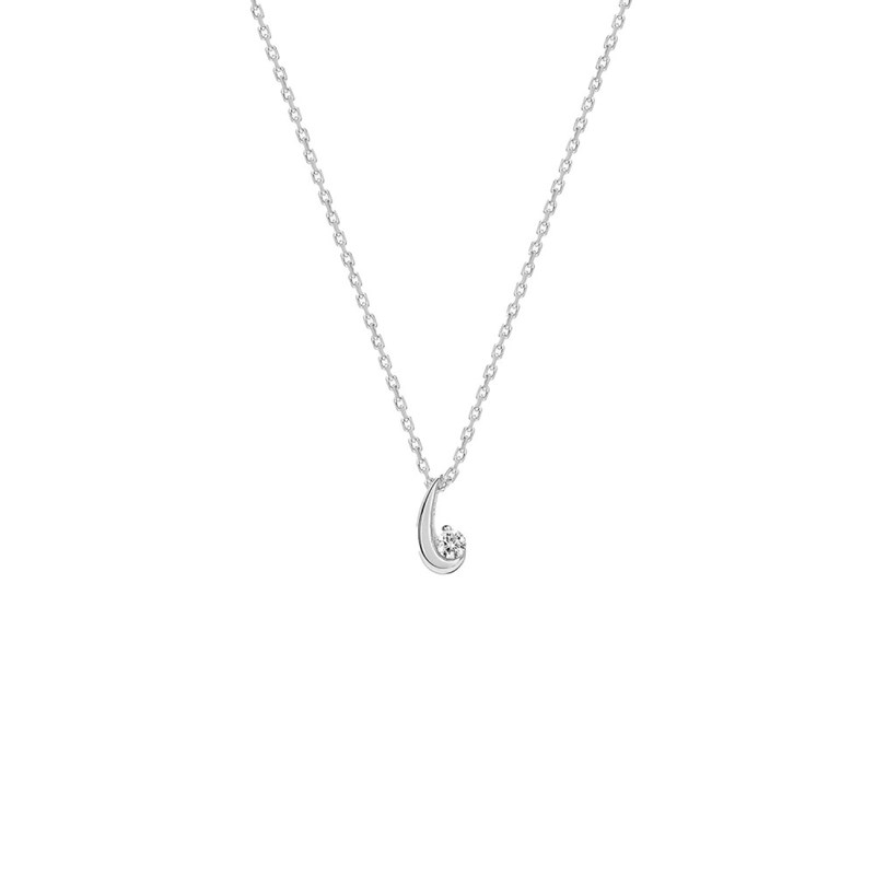Collier Femme - Or 18 Carats - Diamant 0,05 Carats - Longueur : 42 cm