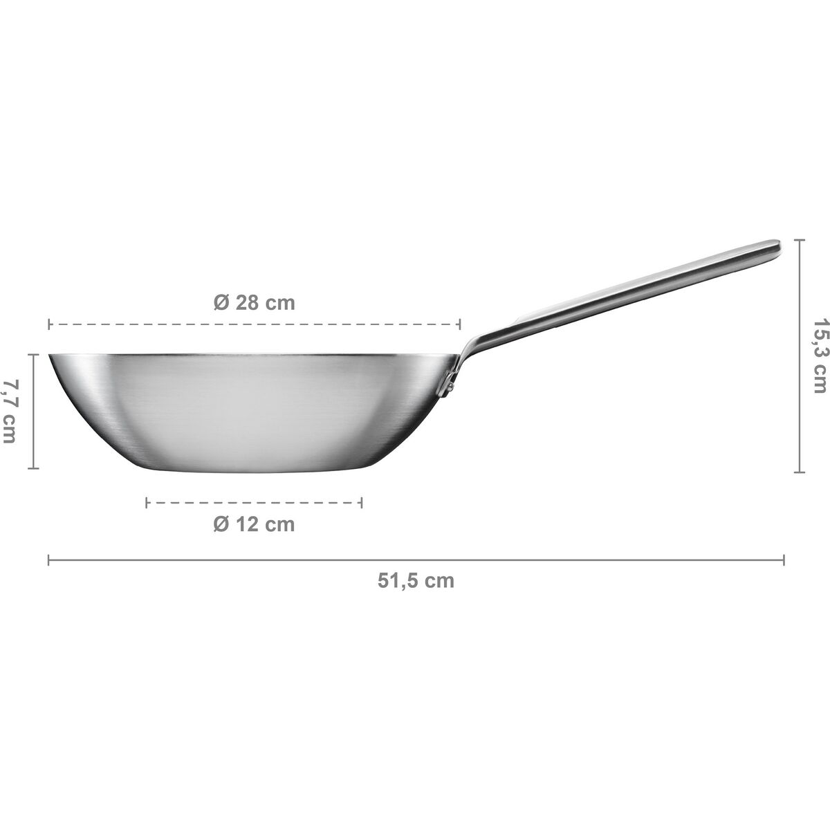 Norden ubelagt wokpanne 28 cm, rustfritt stål