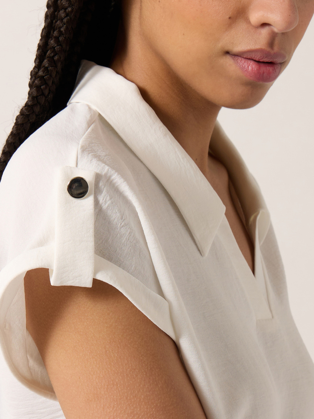 Top col chemise boutons épaules