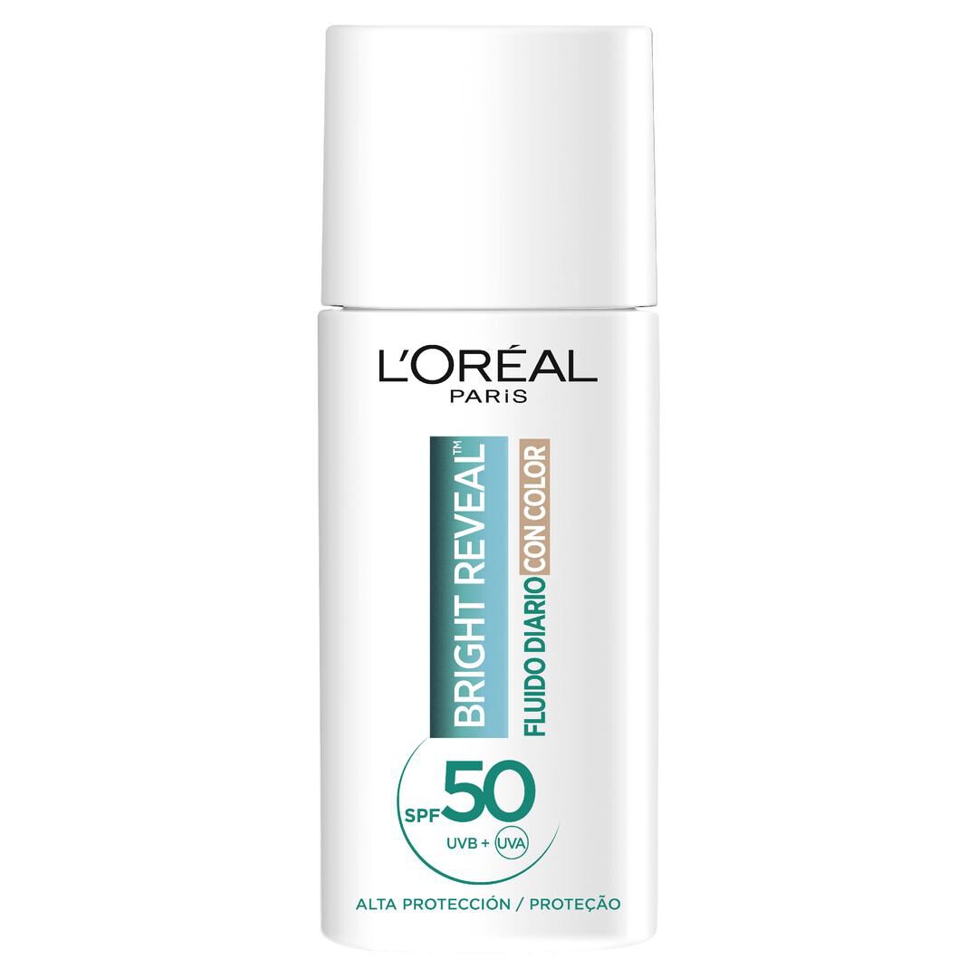 L'ORÉAL PARIS  Bright Reveal Fluido Diário com Cor e Niacinamida SPF50