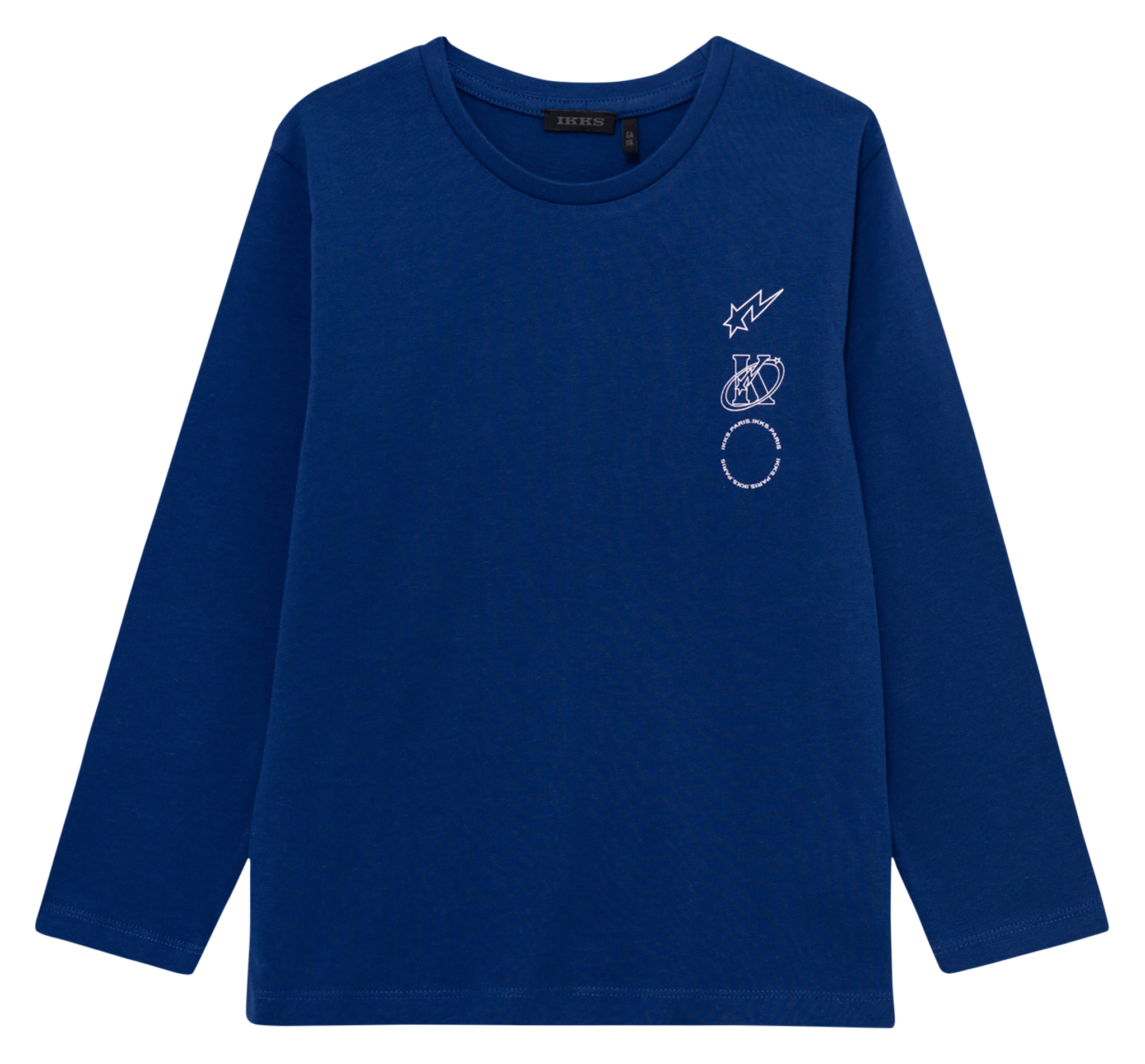 Tee-shirt manches longues imprimé en coton | Bleu