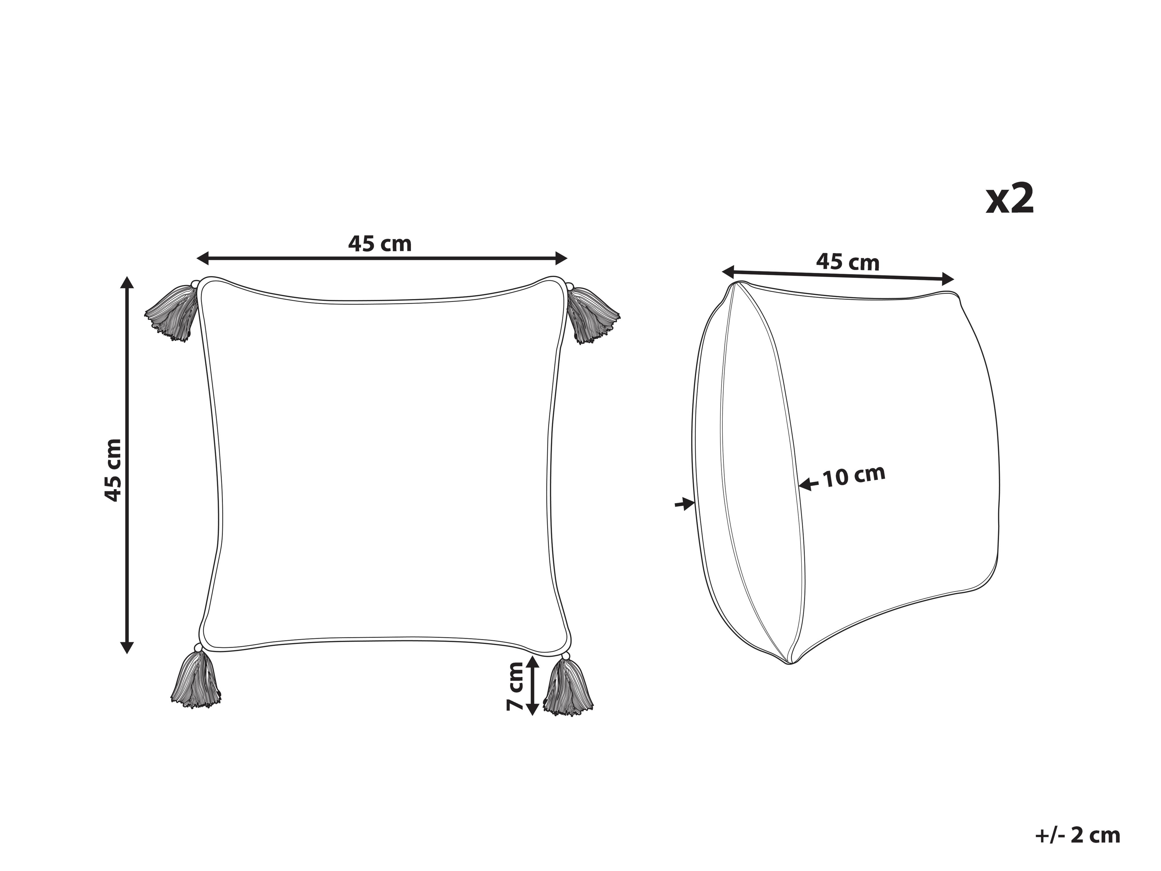 Set van 2 sierkussens MALUS Katoen 45 x 45 cm Lichtbruin oosters patroon