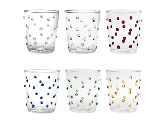 Zafferano Party Tumbler Verre 45 Cl Multicolore Set de 6 Pièces en Verre