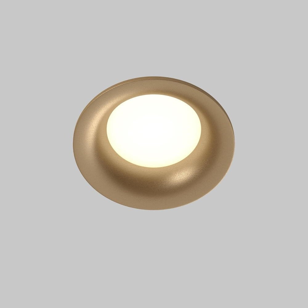 Slanke inbouwspot in mat goud GU10 IP65